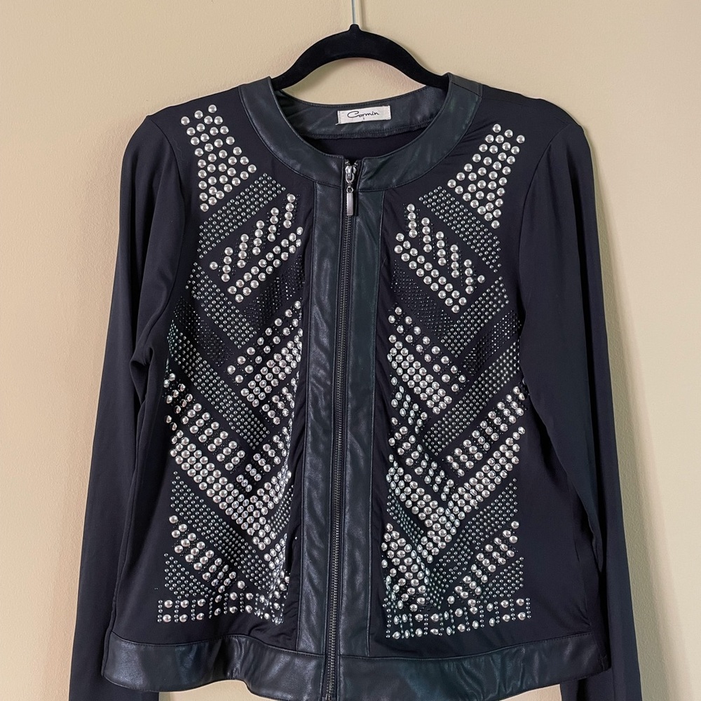 Carmin Lightweight Studded Zip Shirt
